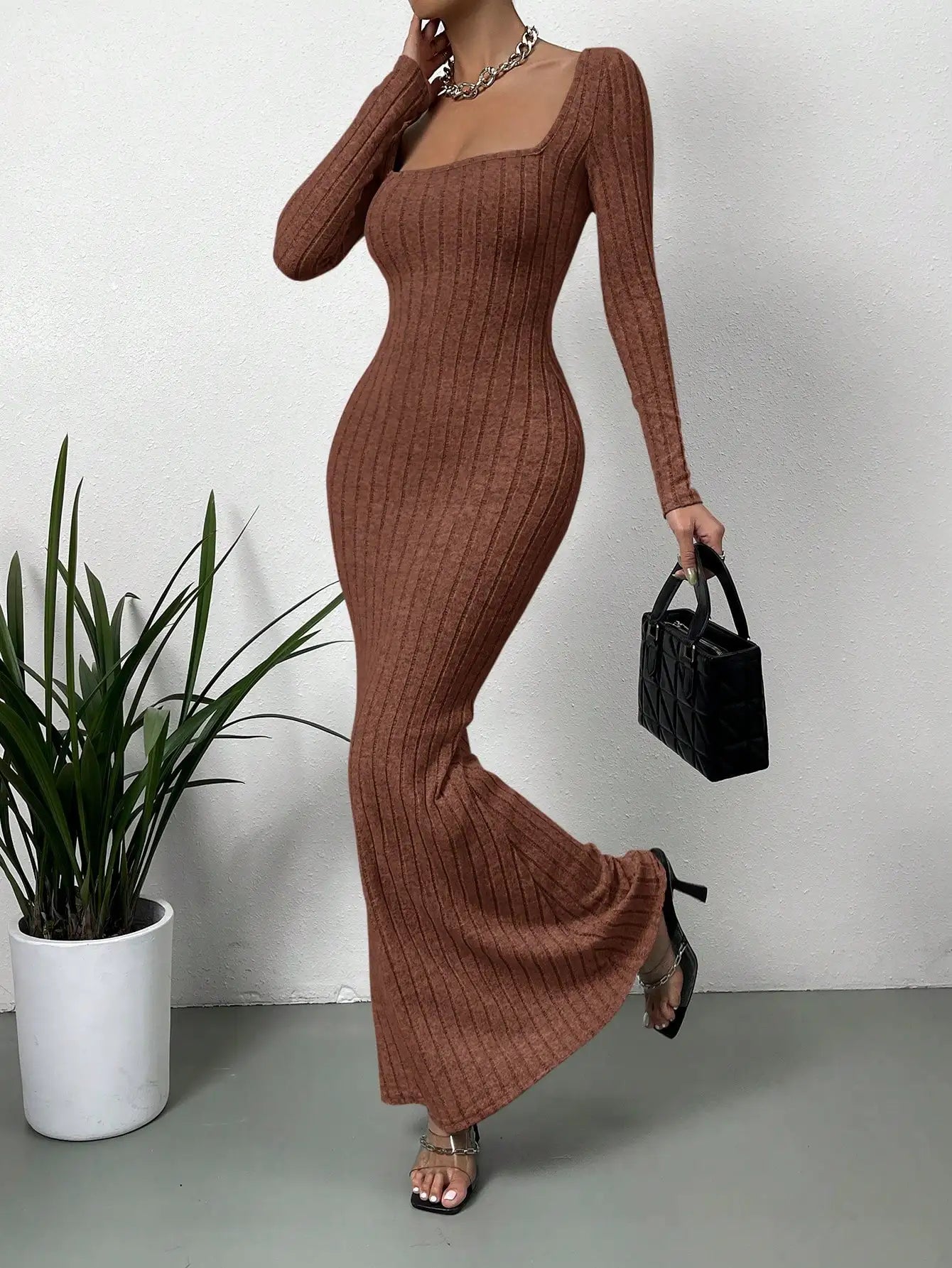 Square Neck Dress - Shop with Ameera