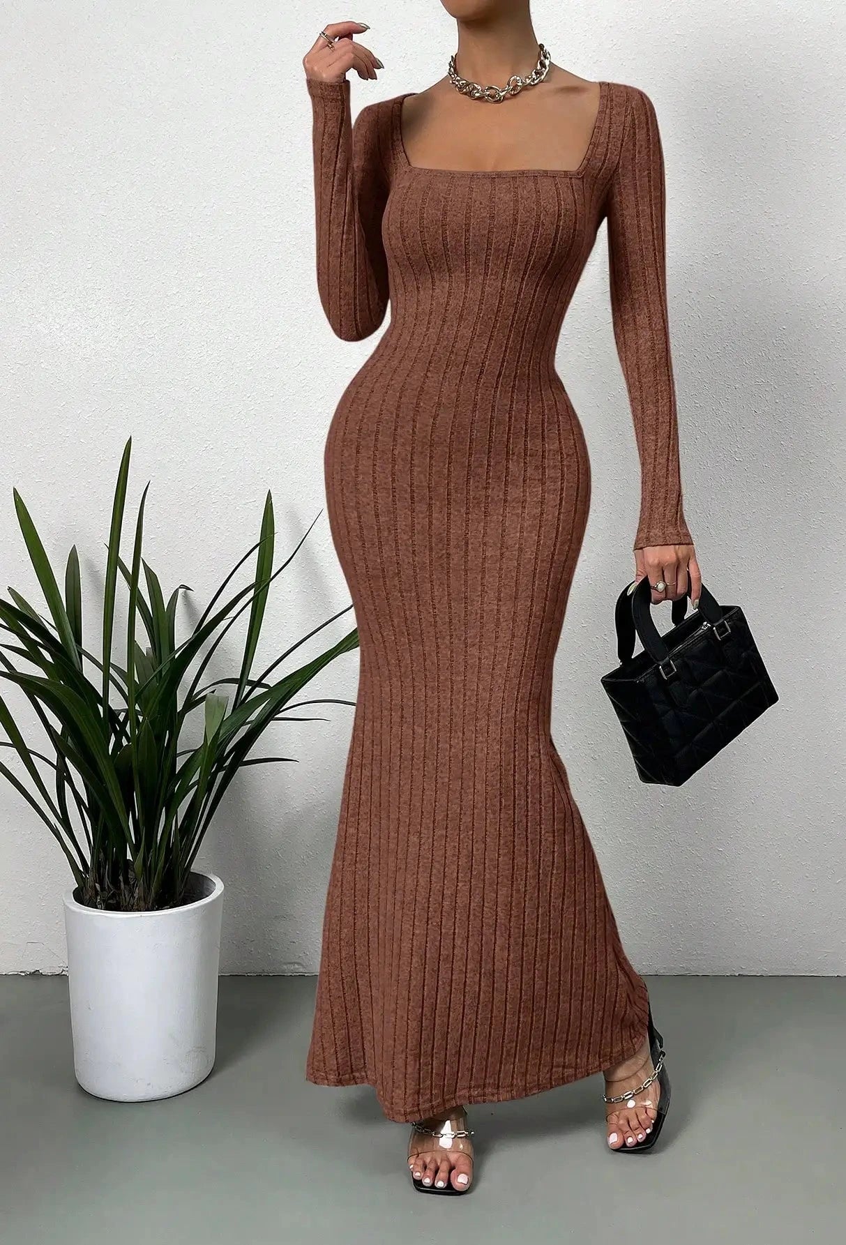 Square Neck Dress - Shop with Ameera