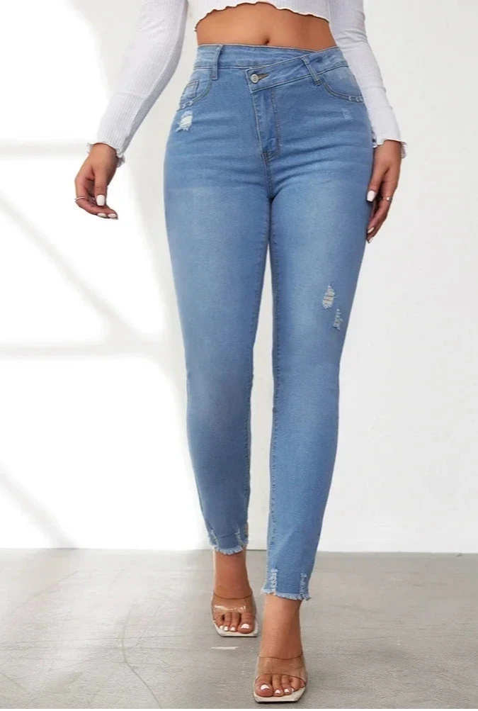 Blue Pencil Pants - Shop with Ameera