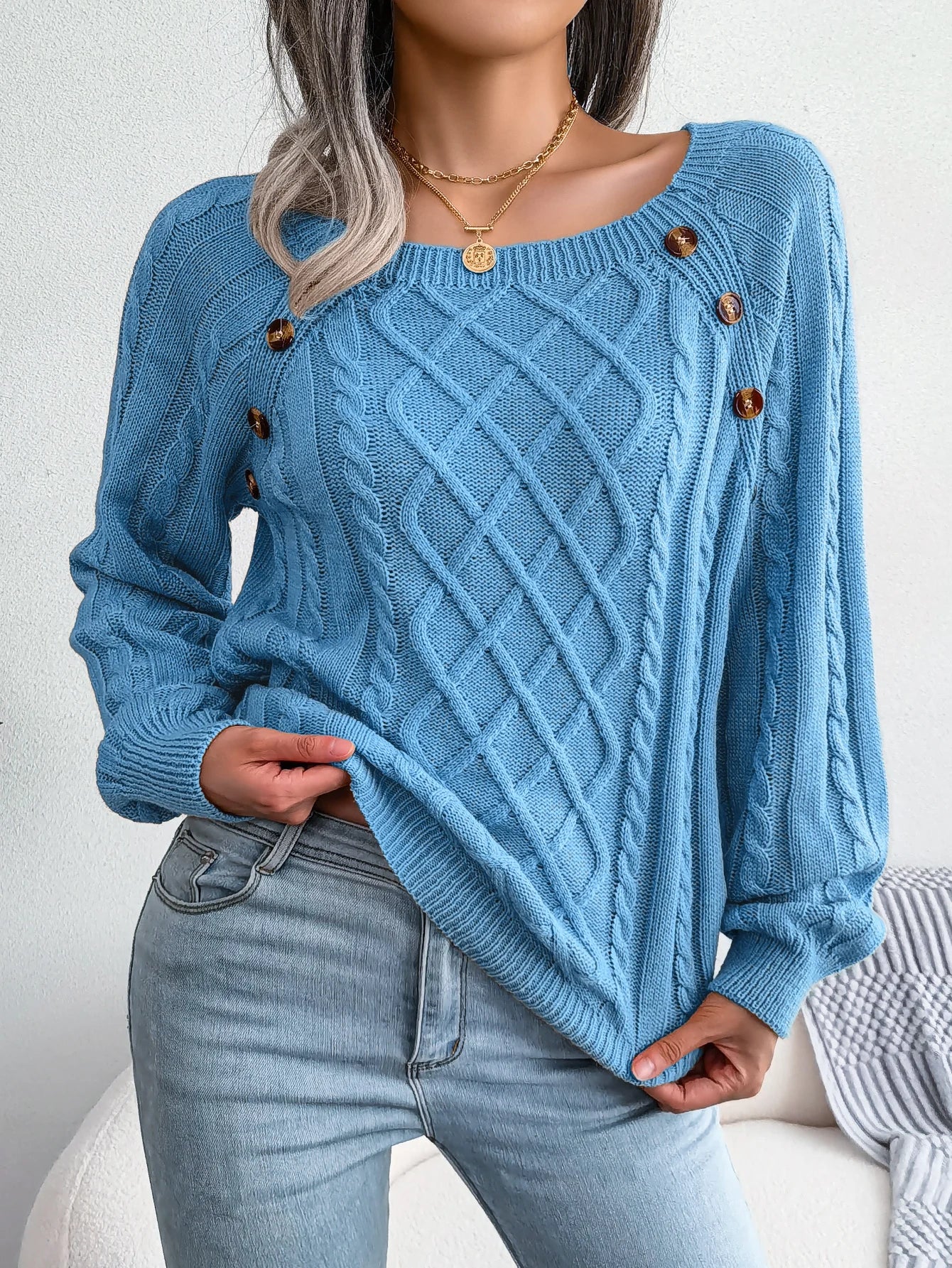 Square Collar Sweaters - Shop with Ameera