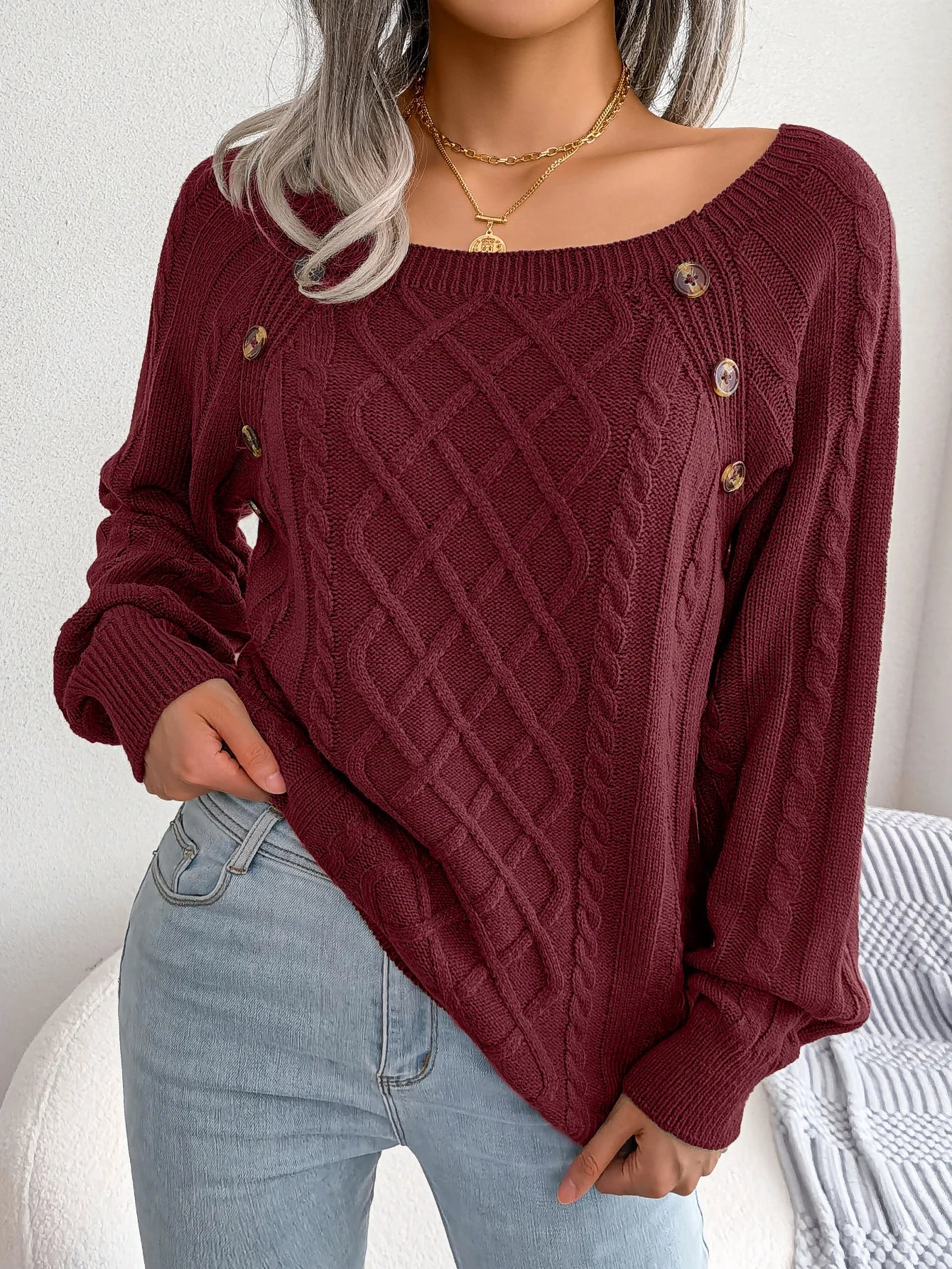 Square Collar Sweaters - Shop with Ameera