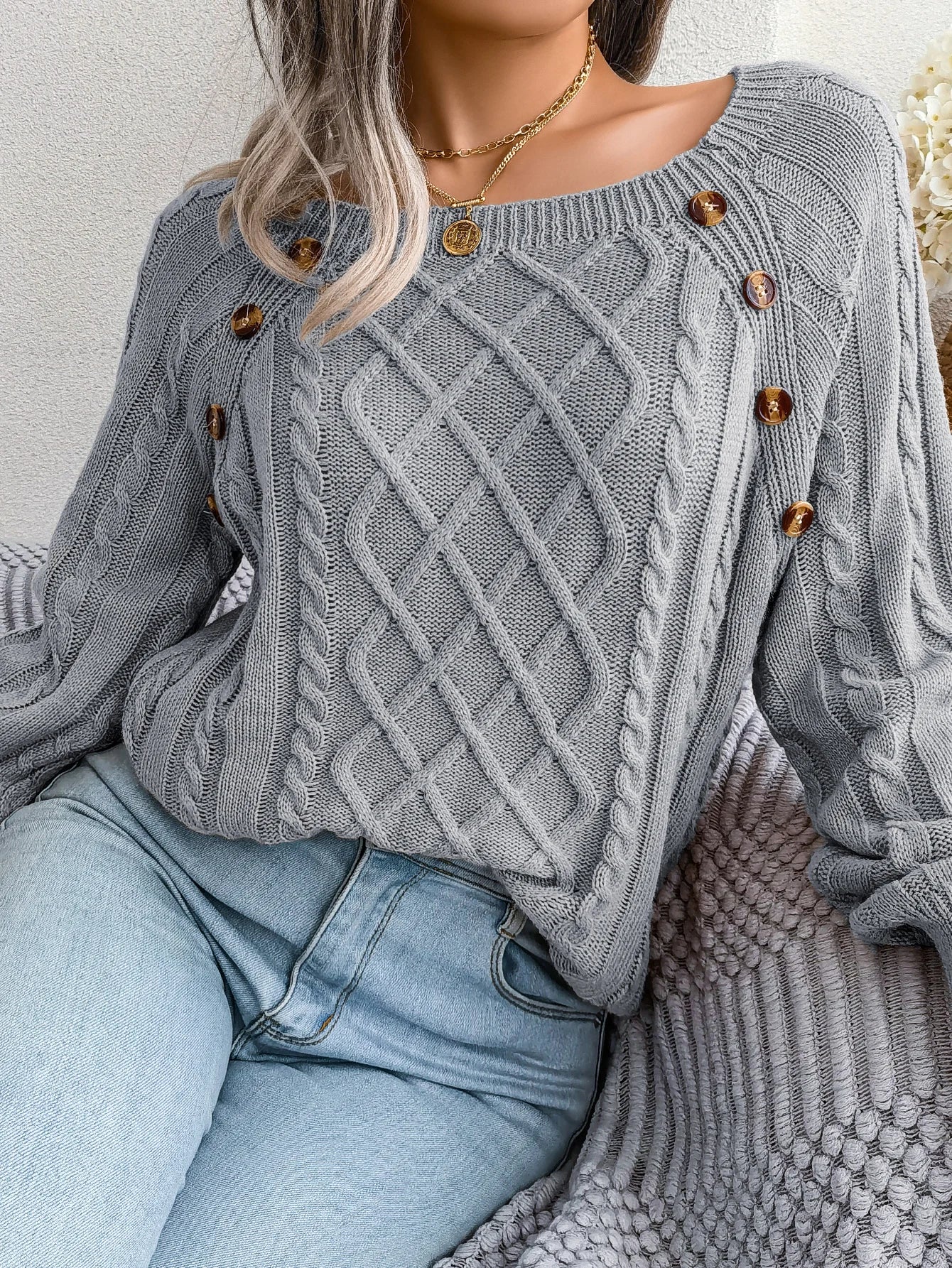 Square Collar Sweaters - Shop with Ameera