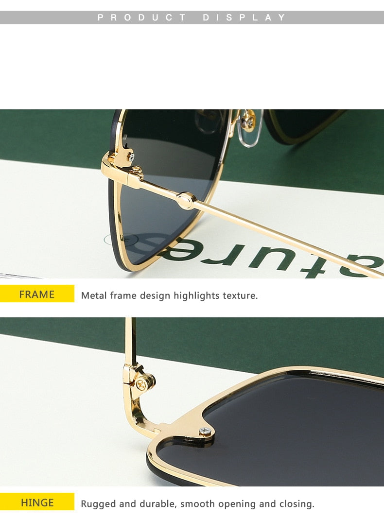 Oversize Rimless Square Bee Gradient Sunglasses - Shop with Ameera