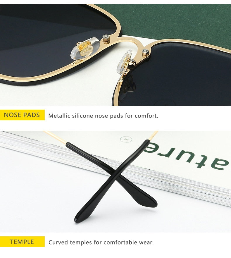 Oversize Rimless Square Bee Gradient Sunglasses - Shop with Ameera