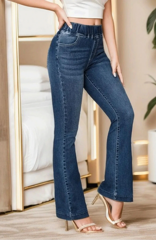 Elastic Waist Jeans - Shop with Ameera