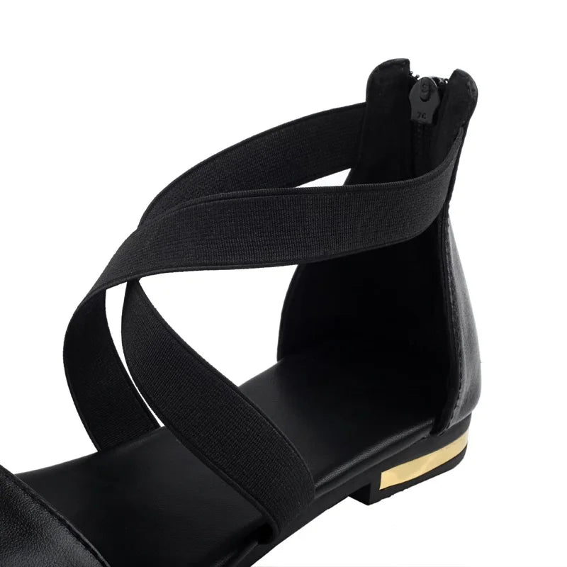 Black Leather Sandals - Shop with Ameera