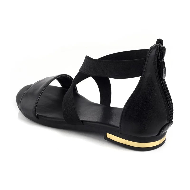 Black Leather Sandals - Shop with Ameera