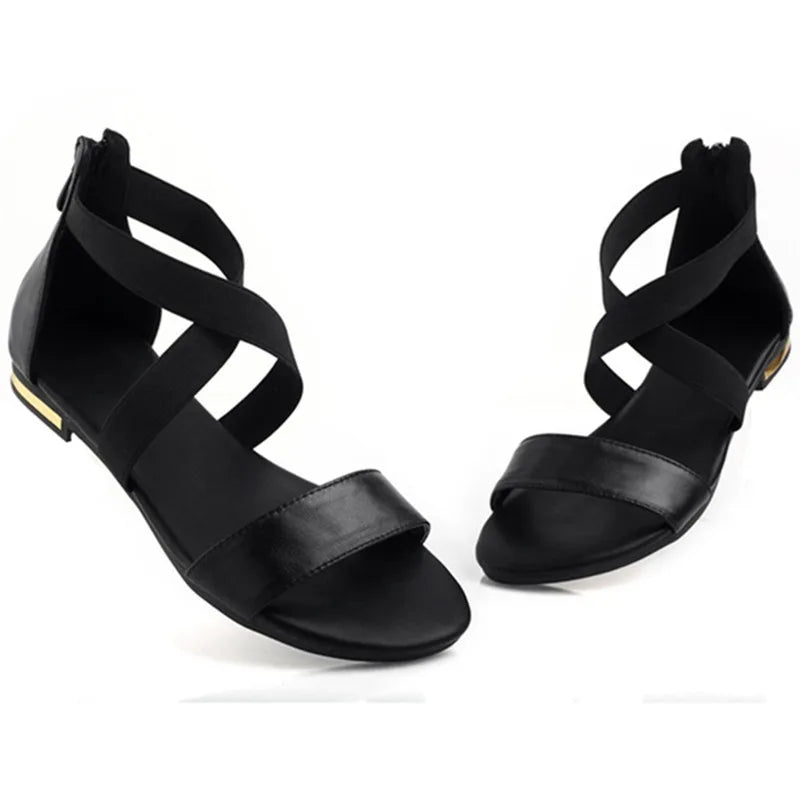 Black Leather Sandals - Shop with Ameera