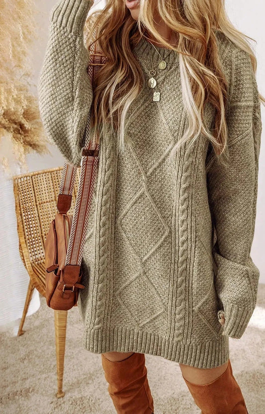 Khaki Sweater Dress