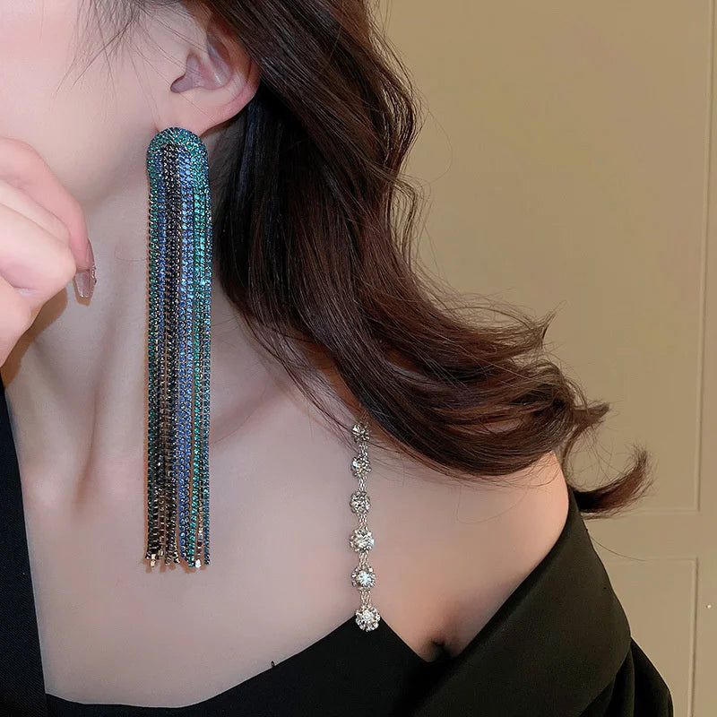 Long Crystal Earrings - Shop with Ameera