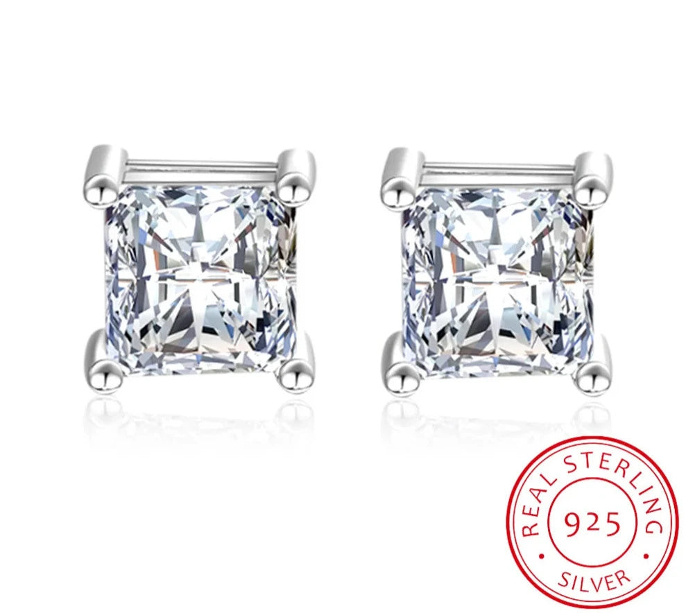 1 Carat Princess Cut Moissanite Earrings - Shop with Ameera