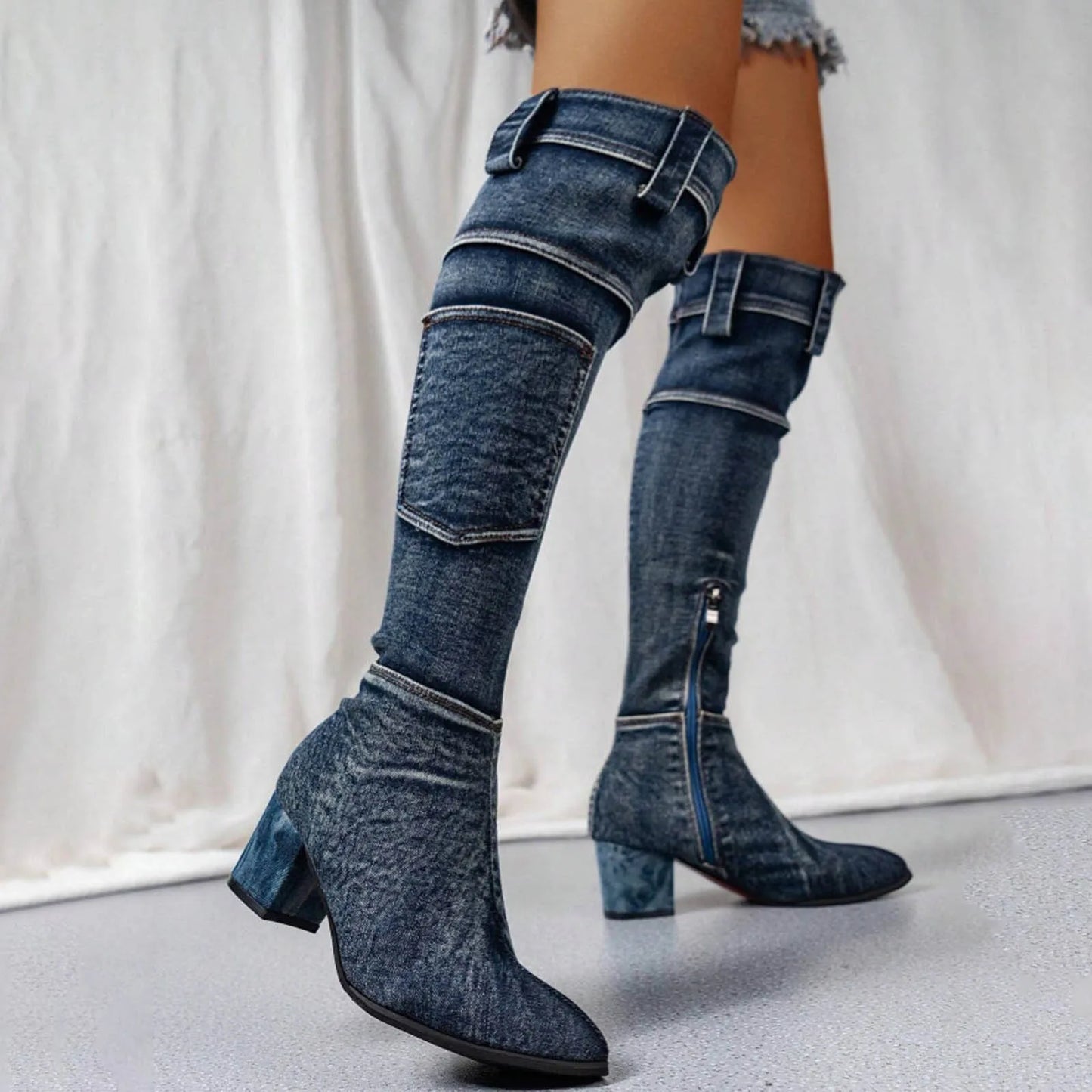 Denim Boots