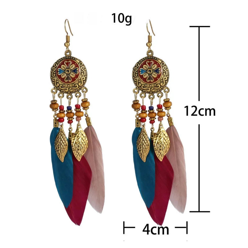 Tibetan Feather Earrings - Shop with Ameera