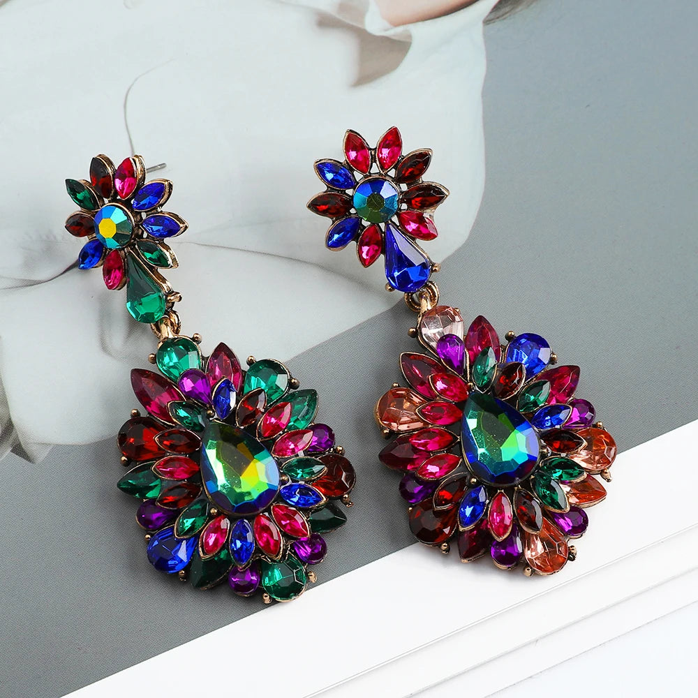 Double Crystal Earrings - Shop with Ameera