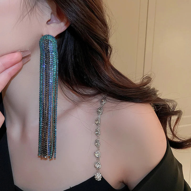 Long Crystal Earrings - Shop with Ameera