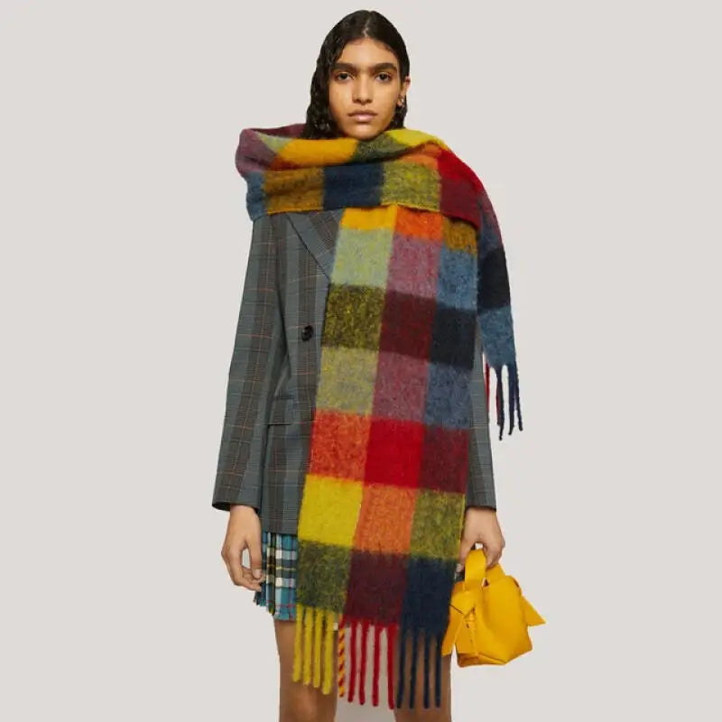 Unisex Plaid Scarf