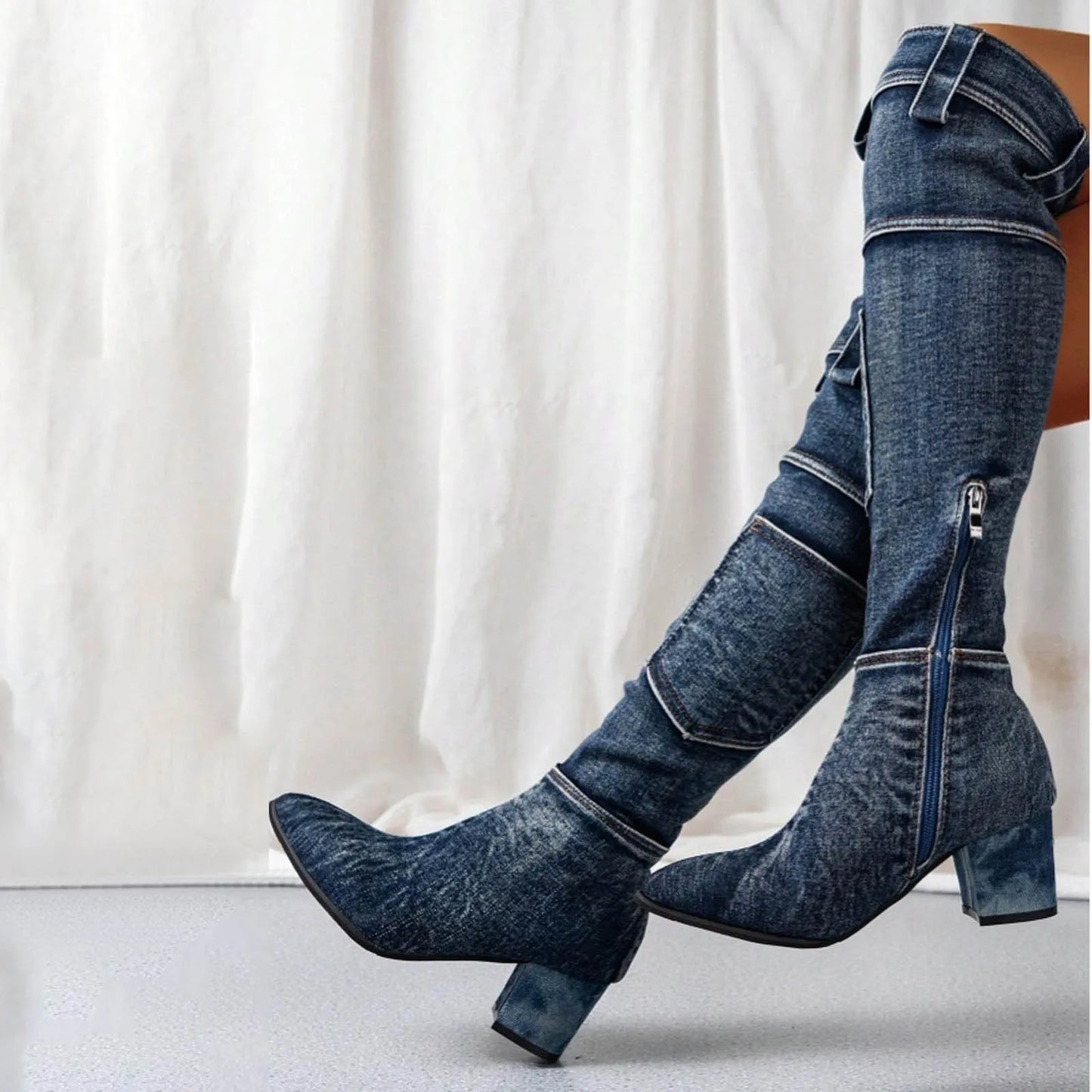 Denim Boots