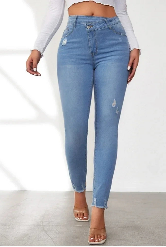 Blue Pencil Pants - Shop with Ameera