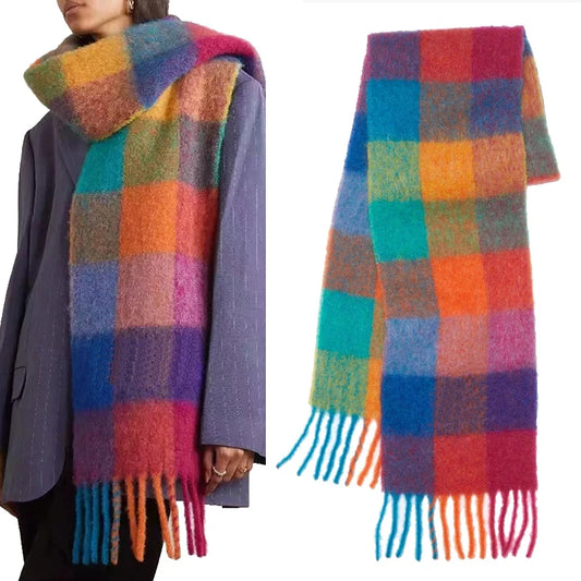 Unisex Plaid Scarf