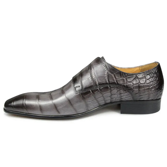 Crocodile Print Leather Shoe