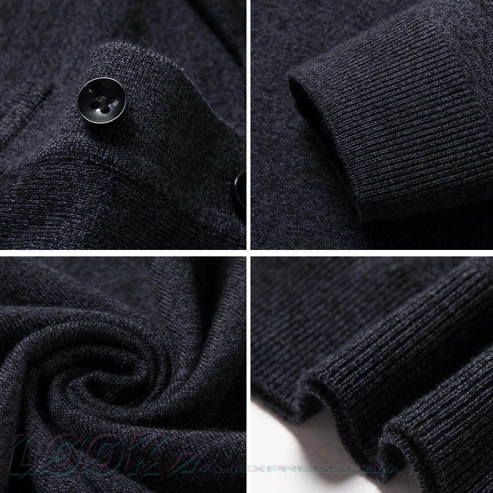 Wool Blend Polo Pullover Sweater