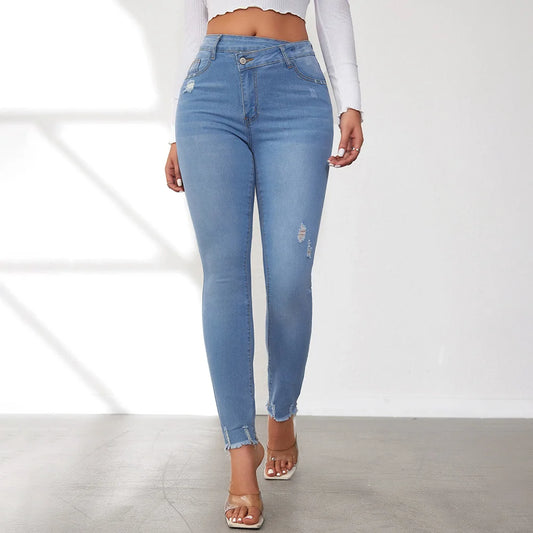 Blue Pencil Pants - Shop with Ameera