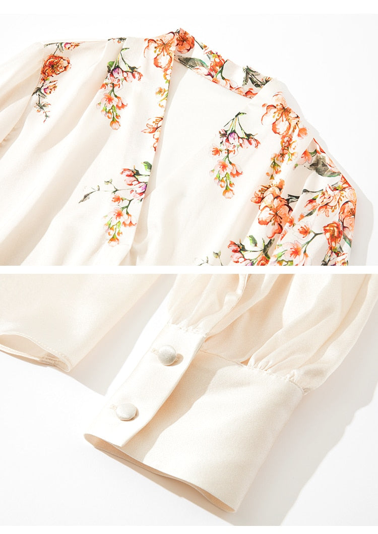 Floral V-neck Shirt - Shop with Ameera