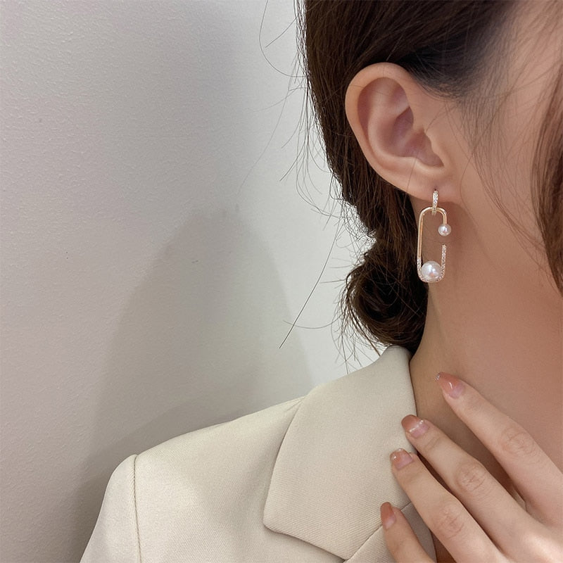 Pearl Drop Hoop Earrings - Shop with Ameera