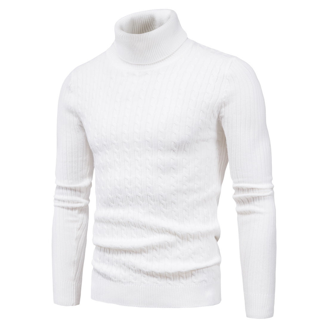 Turtleneck Cable-Knit Sweater