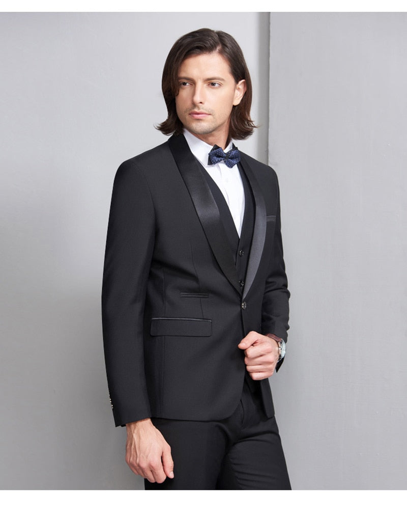 3-Piece Slim-Fit Tuxedo Suit