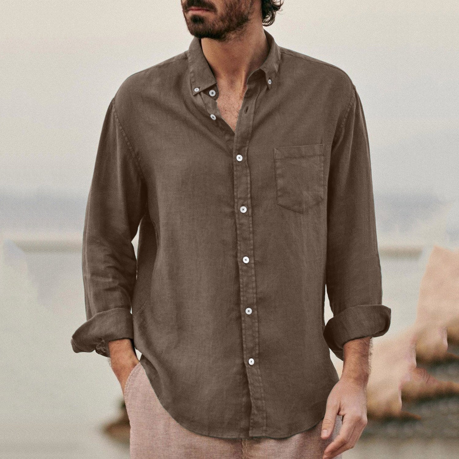 Relaxed Fit Linen Shirt - Shop With Ameera