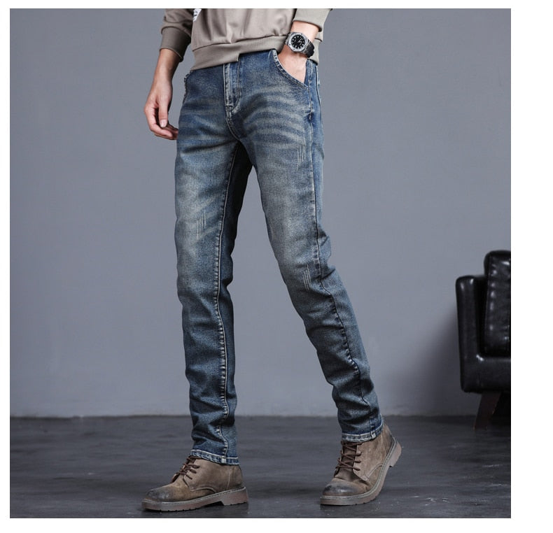Slim-Fit Vintage Wash Jeans