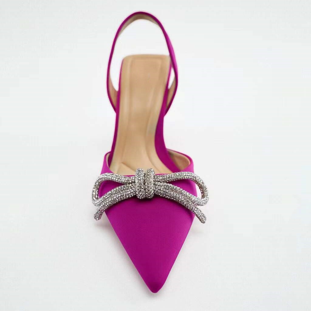 Slingback Pumps With Rhinestones - Shop with Ameera