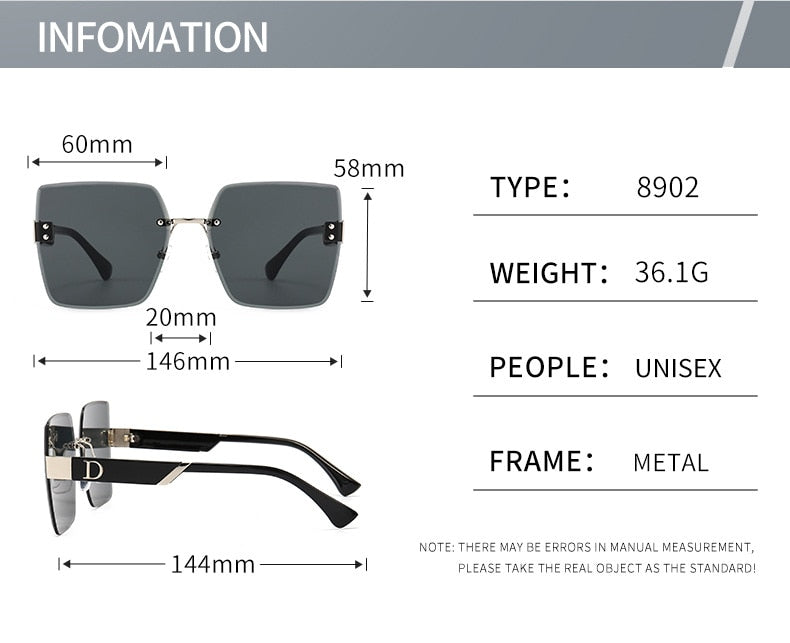 Rimless Square Sunglasses - Shop with Ameera