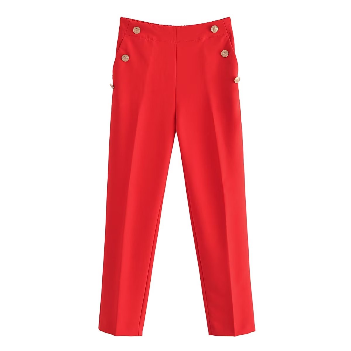 Metal Buttons Straight Trouser - Shop With Ameera