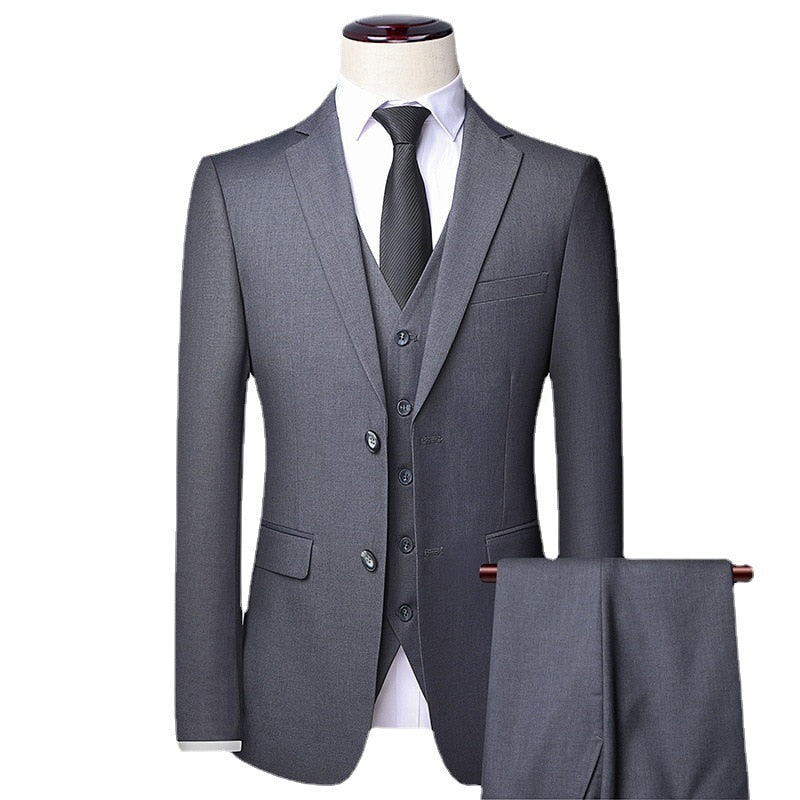 3-Piece Slim-Fit Business Suit