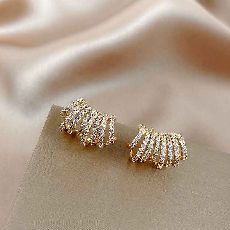 Metal With Studs Earrings - Shop With Ameera