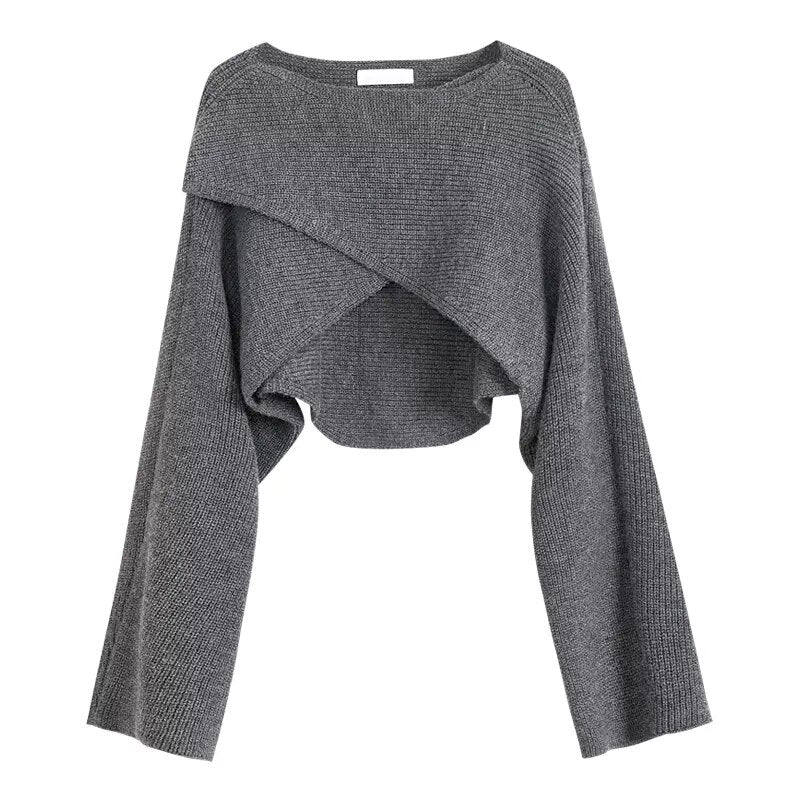 Crossed Crop Sweater - Shop With Ameera