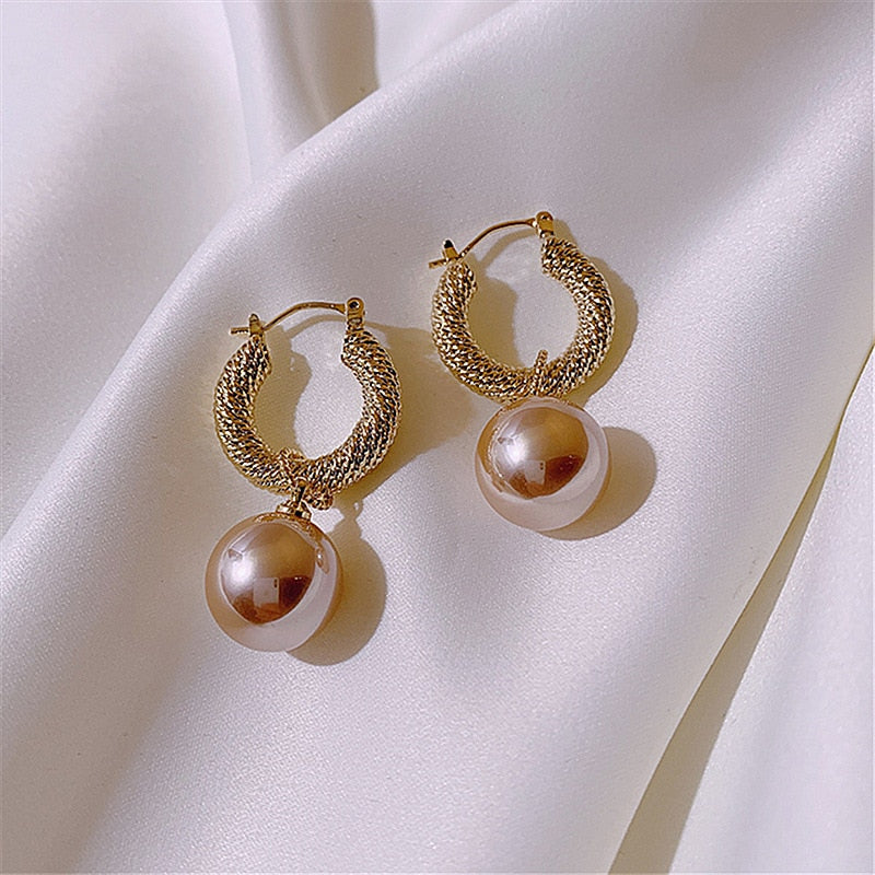 Pearl Drop Hoop Earrings - Shop with Ameera