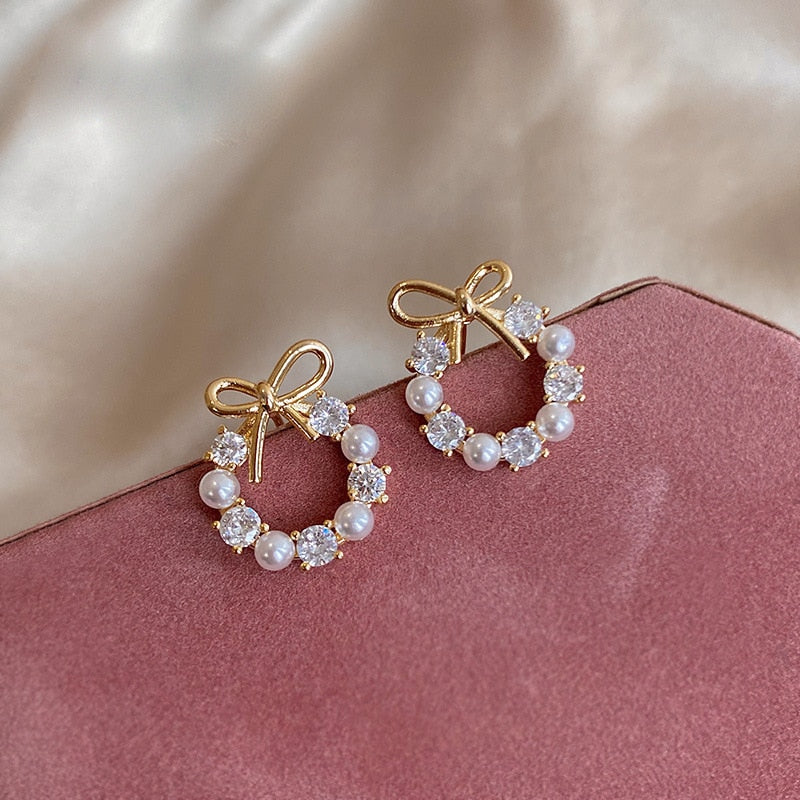 Metal With Studs Earrings - Shop With Ameera