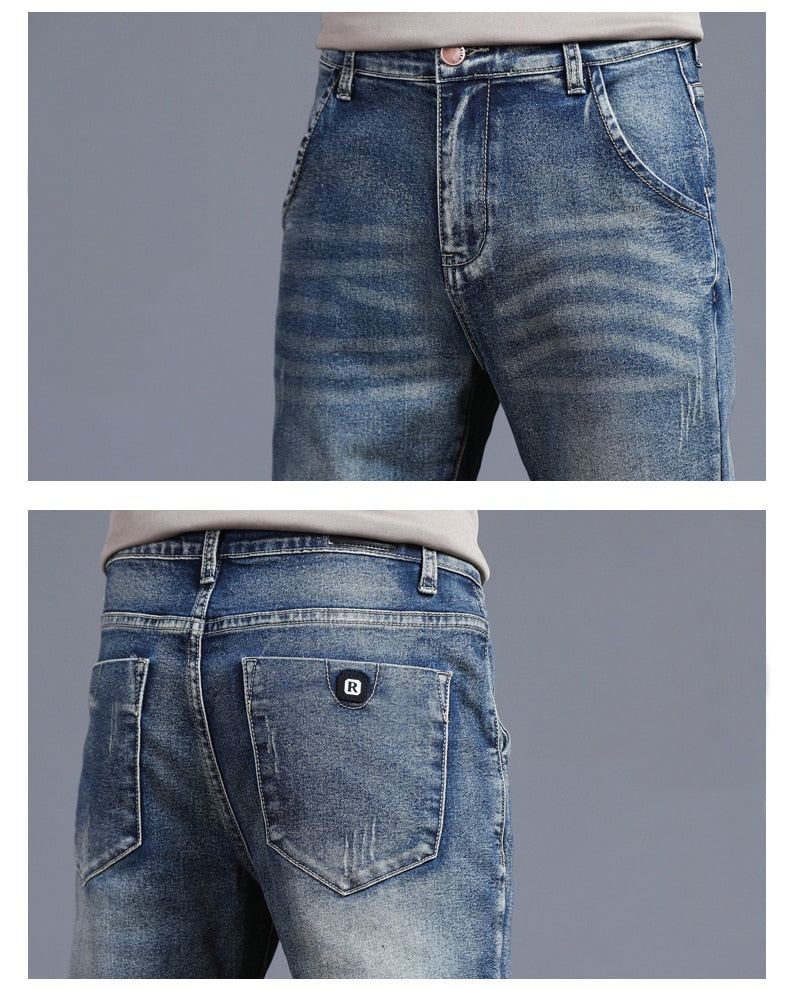 Slim-Fit Vintage Wash Jeans