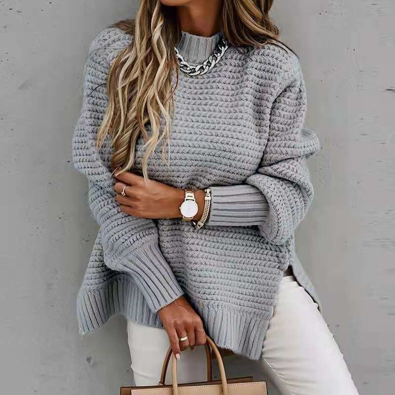 Long Sleeve Pullover Chunky Knit Sweater - Shop with Ameera