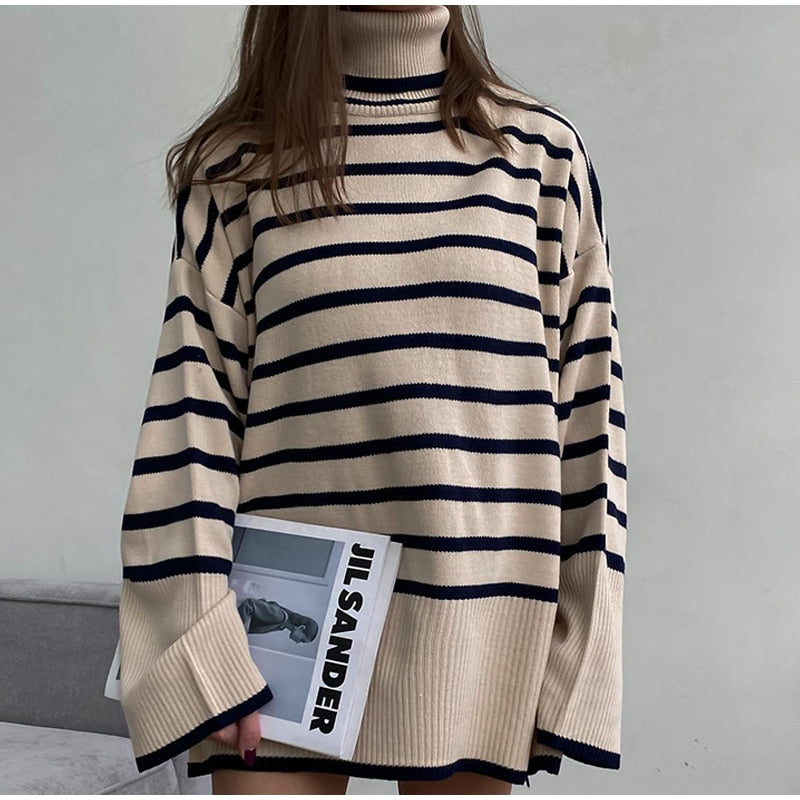 Striped Turtleneck Jumper - Shop With Ameera
