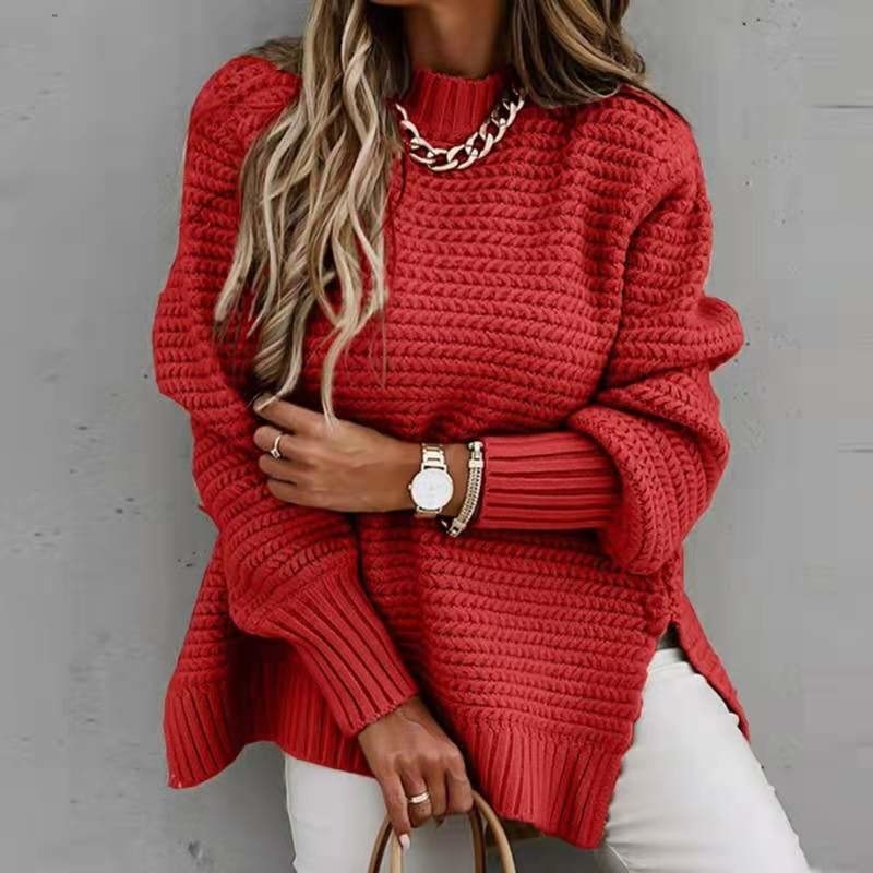 Long Sleeve Pullover Chunky Knit Sweater - Shop with Ameera